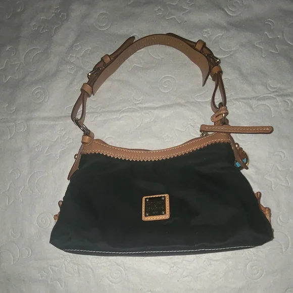 Dooney & Bourke Black Nylon & Leather Pouchette with Logo - Picture 3 of 9